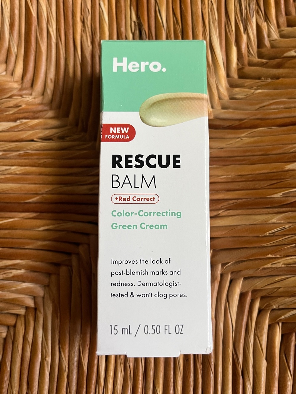 HERO RESCUE BALM RED CORRECT Color-Correcting Green Cream 15 mL .50 oz